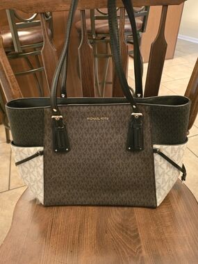 Michael Kors Brown and Cream Signature Tote